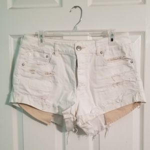 White American Eagle High Waisted Shorts